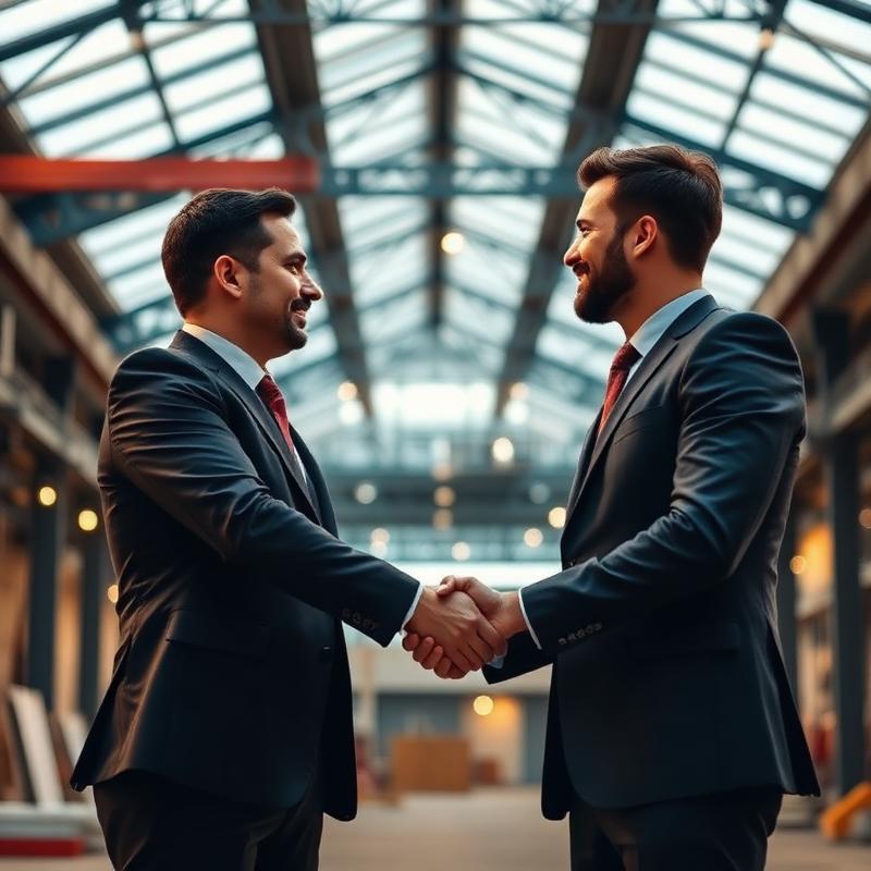 MNP Manpower account manager shaking hands with a Singapore client after a successful workforce deployment